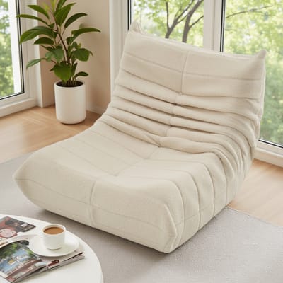 Relaxfauteuil - Lazy Stoel - Zitzak Kind & Volwassenen - Relaxfauteuil - Slaapkamer & woonkamer - Modern & comfortabel - 86 x 105 x 75 cm - Beige