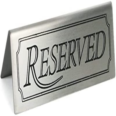 Gereserveerd bord - Reservering teken - Tafel aankleding - Set van vijf - 16 x 7 cm