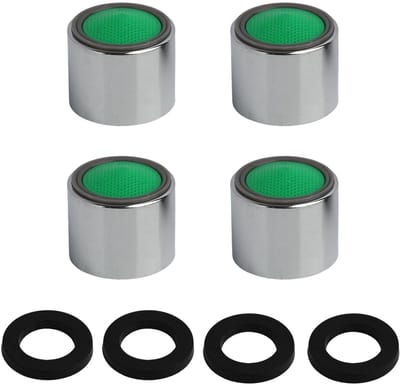 Dailygoods- Kraanfilter Set van 4 - M22 Jet Regulator - Waterdicht - Roestvrij Staal - Antislip Rubber - Fijnmazige Zeef - Aerator
