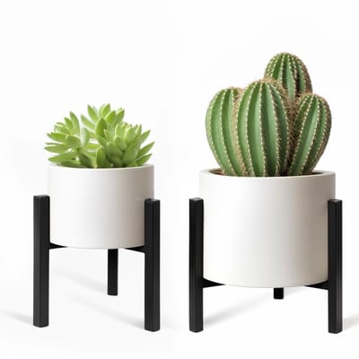 Ibenzoa® Verstelbare metalen plantenstandaard voor binnen en buiten, set van twee