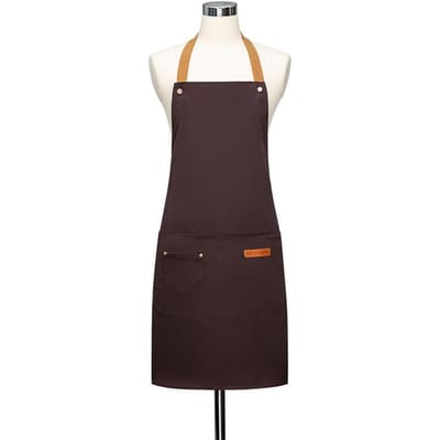 Waterdicht Halter Schort Heren- en Dameskeukenschorten Geschikt voor Huishoudelijke Keuken Hotels Tuinieren Restaurant Vlekbestendig Schort OneSize donkerbruine kleur