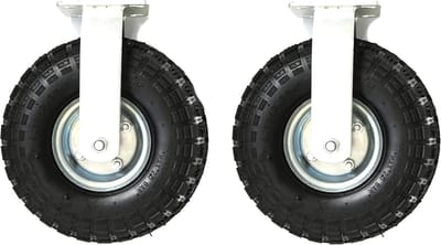 2x Luchtbanden met Montageplaat - Steekwagenwiel, Kruiwagenwiel - Ø220mm, Stalen Velg, 135kg