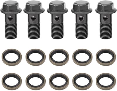 IMstore - Brake Bolts - M10 x 1.25mm - Perfect voor Motorfiets - Inclusief 10 Was washers - Betrouwbare Bevestiging - Geschikt voor Remsystemen - S...