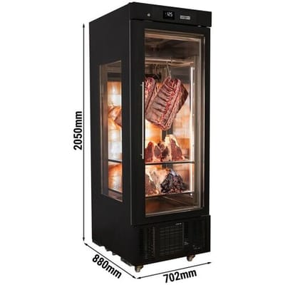 GGM Gastro Dry Aging Fleischreifeschrank - 700mm - 1 Glastür - Schwarz Zwart