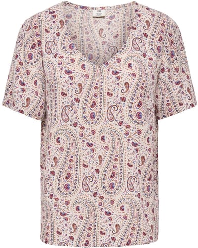 Jacqueline de Yong Jdygaby life ss v-neck top wvn ecru dessin