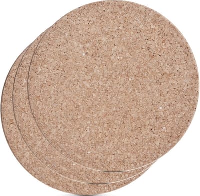 Zeller Pannenonderzetter - 3x - kurk - rond - D17 cm - tot 220 graden - lichtbruin