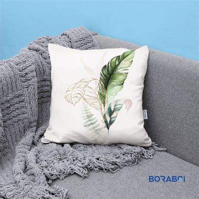 Boraboi® Luxe Decoratieve Kussenhoezen set van 2 , Zachte Suède Touch 45x45cm -(Groen,Goud,Wit)