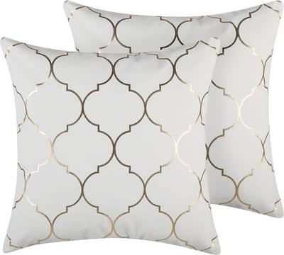 ALYSSUM - Sierkussen set van 2 - Gebroken wit - 45 x 45 cm - Katoen