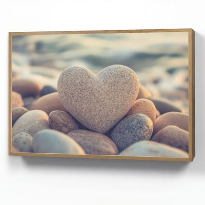 Wandlamp 90x60 cm - Oplaadbaar - Hart - Stenen - Natuur - Keien - Zen - Kiezelstenen - Wandlampen binnen woonkamer - Slaapkamer lamp - Decoratieve nachtlamp - Vloerlamp draadloos