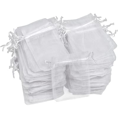 VBS Organza zakjes "11,5 x 15 cm", 100 stuks - Wit