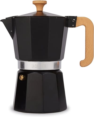 La Cafetière Venice aluminium espressomachine, zes kopjes, zwart
