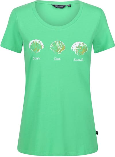 Het Regatta Filandra VI T-shirt met korte mouwen - dames - Coolweave - katoen - Groen