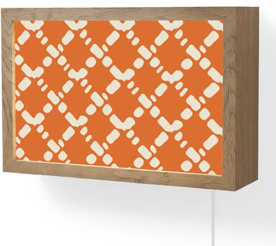 Wandlamp 30x20 cm - Oplaadbaar - Oranje - Ruitpatroon - Wit - Wandlampen binnen woonkamer - Slaapkamer lamp met kabel - Decoratieve nachtlamp - Vloerlamp snoer