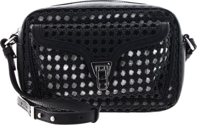 COCCINELLE Leren Schoudertas Beat Eco Woven Handbag Noir / Noir Zwart