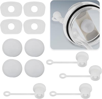 Set van 12 Siliconen Rietjes Covers voor Lekbescherming, Compatibel met 10 oz Bekers, Ideaal voor Drinken en Accessoires