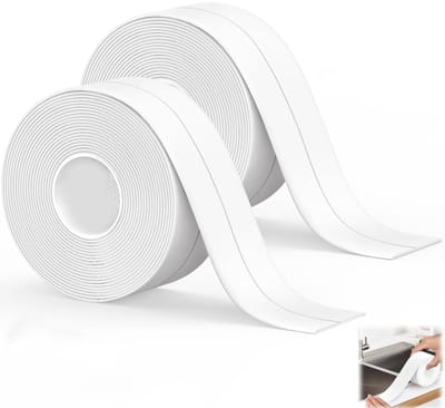 2 stuks - waterdichte afdichtingstape - Zelfklevende afdichtingstape - Afdichtingstape voor badkuipen - Afdichtingsstrip voor keukenvoegen - 3,2 m lange witte afdichtingstape - Geschikt voor toiletten, badkamers, badkuipen en vloerranden