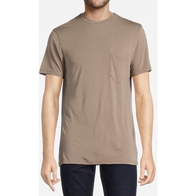 GUESS  Eco Smooth Small Logo Cn Walnut Shell Taglia: XS | Magliette basic Outlet | Uomo | Marrone