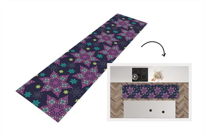 Keukenloper - Loper keuken - Sterren - Regenboog - Luxe - Winter - Patroon - 200x50 cm - Keukenloper vinyl