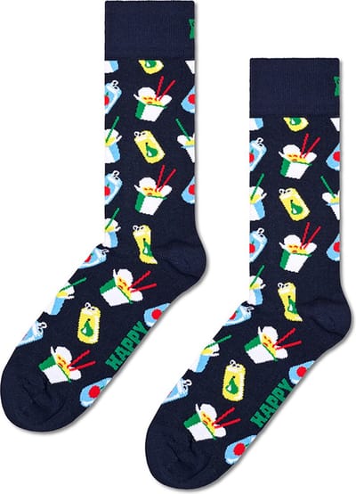 Happy Socks unisex sokken take away blauw