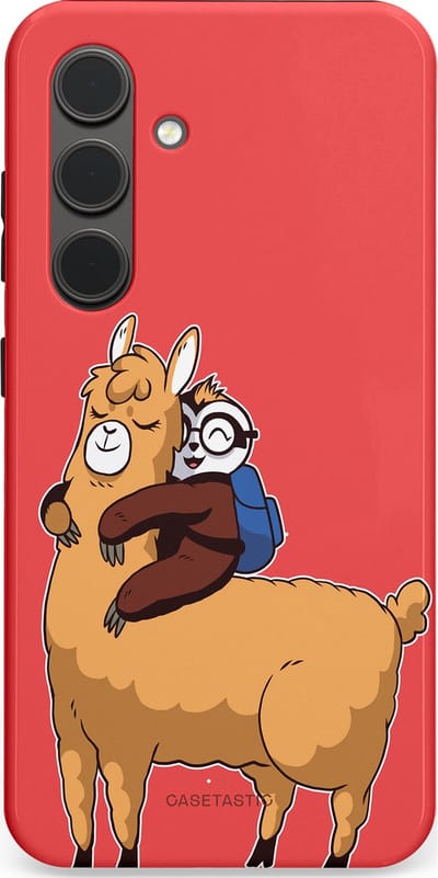 Casetastic hoesje geschikt voor Samsung Galaxy S24 - Dubbellaagse bescherming - Lui en lekker - Fashion Case - Koraal Goud