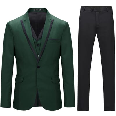 ALLTHEMEN Slank Driedelig Herenpak - Colorblock - S