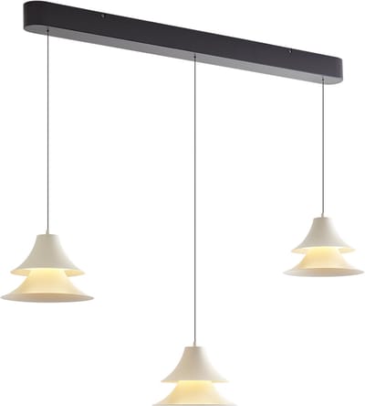 QAZQA witch - Moderne Dimbare Hanglamp met Dimmer voor boven de eettafel | in eetkamer - 3 lichts - L 132 cm - Zwart - Woonkamer