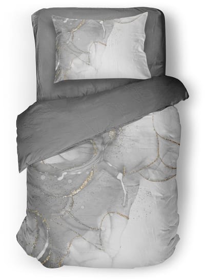 Eleganzzz Dekbedovertrek Mystic Nights - Soft Grey - Dekbedovertrek 140x200/220cm - Micropercal - Eenpersoons - Dekbedovertrekken - Abstract Dekbedovertrek