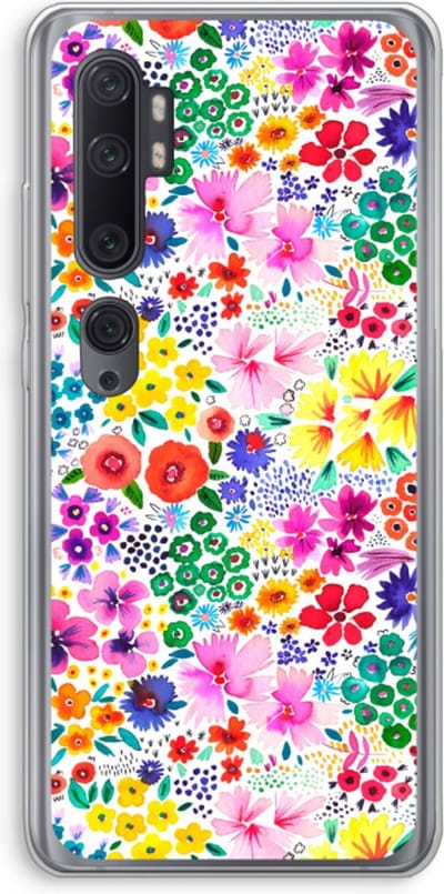Case Company® - Hoesje geschikt voor Xiaomi Mi Note 10 Pro hoesje - Little Flowers - Soft Cover Telefoonhoesje - Bescherming aan alle Kanten en Schermrand