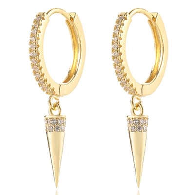 LGT JWLS Oorringen met Conische Cilinder Hanger - Conical Goudkleurig