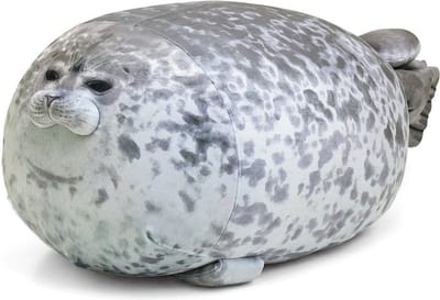 Klikkopers® - Zeehond kussen knuffel - Kawaii - Kawaii Kussen - Kawaii Knuffel - Squish Knuffel - Zeehond - 38 cm
