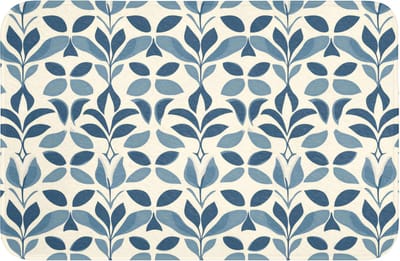 WC mat 60x40 cm - Antislip - Flora - Modern - Blauw - Toiletmat - Vloermat - Douchemat - Toilet tapijt - Toiletmatten