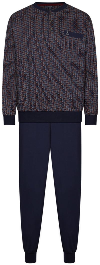 Robson - Pyjama - Katoen - Blauw - Knoopsluiting - Maat 54