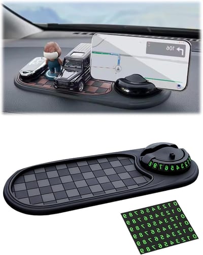 Multifunctionele antislipmat voor auto, telefoonhouder en parkeernummerpad, siliconen mat voor zonnebrillen en accessoires