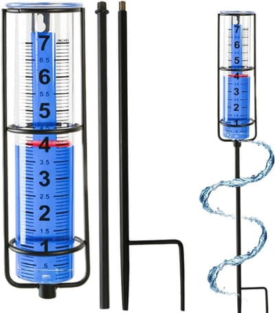 Regenmeter voor Buiten 7 inch - Vorstbestendig met Lange Stake en Rode Float Marker