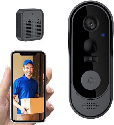 Slimme Deurbel Camera - Video Intercom - Beveiliging Thuis - Intelligente Herkenning - 12 x 10.5 cm - Zwart