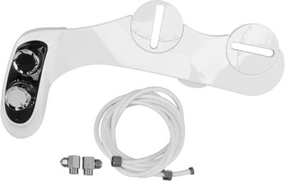 Cosensi- Bidet-opzetstuk Warm/koud - ABS Toiletbevestiging - Dubbel Mondstuk - Comfortabel - Ultrasone Lastechnologie - 942 g - Toiletbidet