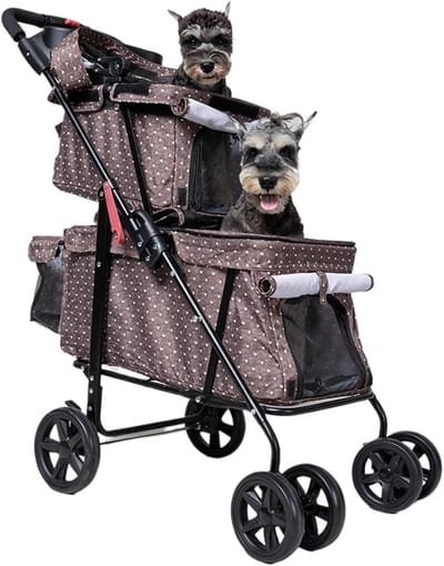 Dierenwagen Opvouwbaar - Huisdier Auto - Comfortabel Reizen - Eenvoudig Opvouwbaar - Ruim Interieur - Zwart