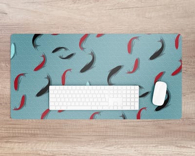 Coloray Bureau Onderlegger - Karper- en golfpatronen Bureau Pad - 90 cm x 45 cm - Veelkleurig Bureau Onderlegger - Bureau Mat - Bureaumat - Onderlegger Bureau - Bureau Onderlegger Groot