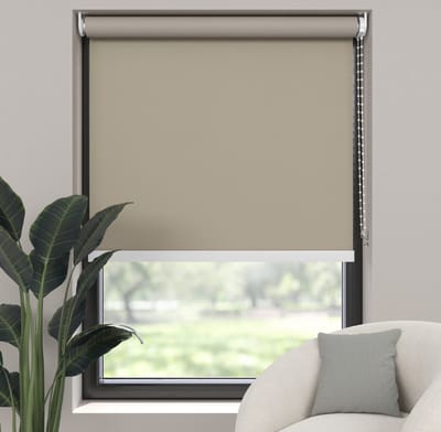 Dutchblinds Rolgordijn - verduisterend - Sand - 40x190cm - Raamdecoratie op maat