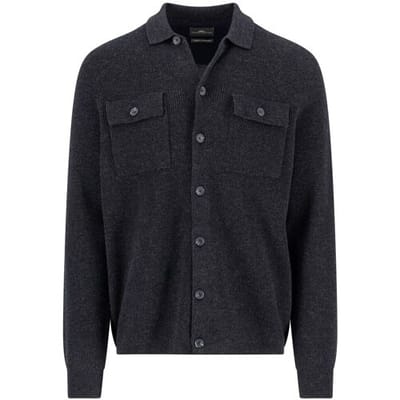 Fynch-Hatton Vest Buttoned Merino Cashmere Charcoal / male