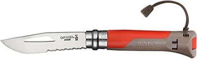 Opinel No. 08 Outdoor Zakmes RVS Kunststof 195 mm Rood Fluit