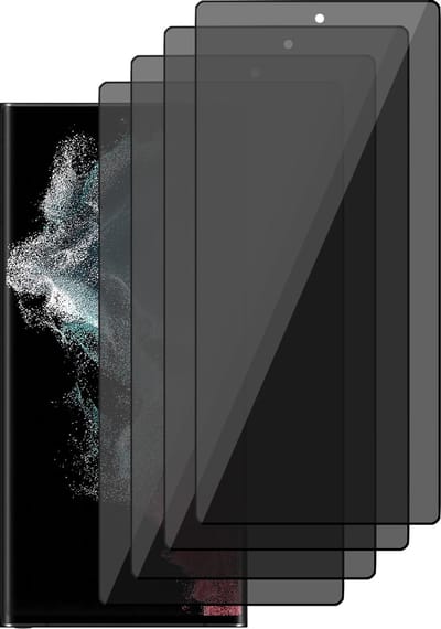 Privacy Screenprotector geschikt voor Samsung Galaxy S22 Ultra - Volledig Dekkende Gehard Glas Tempered Glass Screen Protector - 4 Stuks