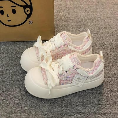 Canvas Schoenen Kinderzomer Nieuw Ins Trendy Platform Mode Student Casual Schoenen 40 roze