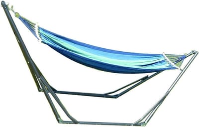 Hangmat met Standaard - Schommelhouder Hangmat Frame - Ontspannen Buiten - Verstelbare Hoek - 350 Kg Draagvermogen - Blauw