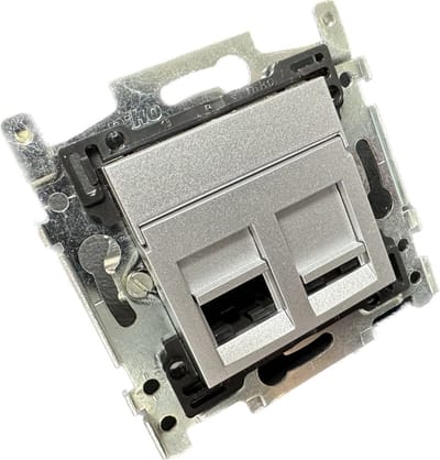 Niko - RJ45-verbinding UTP Cat. 5E, plat model, met klauwbevestiging - Sterling