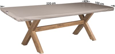 Raffles Covers Beschermhoes tuintafelblad - 220 x 100 H: 5 cm - RTT220100 - Waterdicht - UV-bestendig - Elastische zoom - Beschermhoes tuinmeubelen - Tuintafelbladhoes