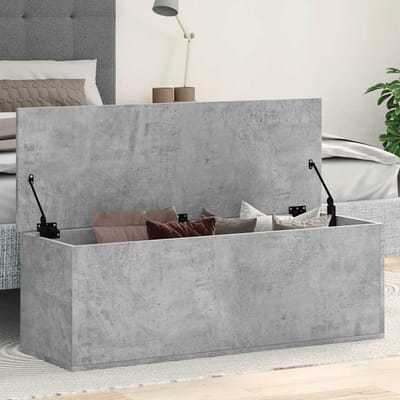 vidaXL - Opbergbox - 102x35x35 - cm - bewerkt - hout - betongrijs