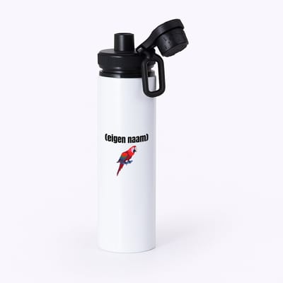 Hacebo® - papegaai met eigen naam waterfles met draaidop zwart - Papegaai - papegaai liefhebbers - iemand die houdt van papegaaien - verjaardag - cadeau - kado - water fles - 850ML