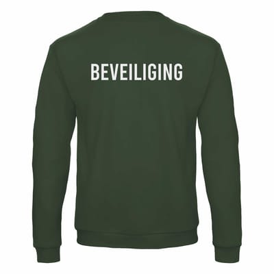 Beveiliging Sweater met Officieel Reflecterend Beveiliging Logo - 100% Katoen - Army - Maat S - Security Kleding voor Professioneel Gebruik - Security Kleding - Beveiliging Kleding