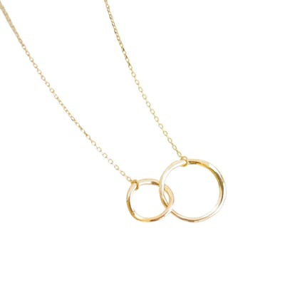 Pera Jewelry® - Valentijn Cadeautje voor Haar - 925 sterling Zilveren Twee Ringen Ketting met Mijn Schat Wenskaart - Ketting Dames - Ketting met Hanger - Valentijn